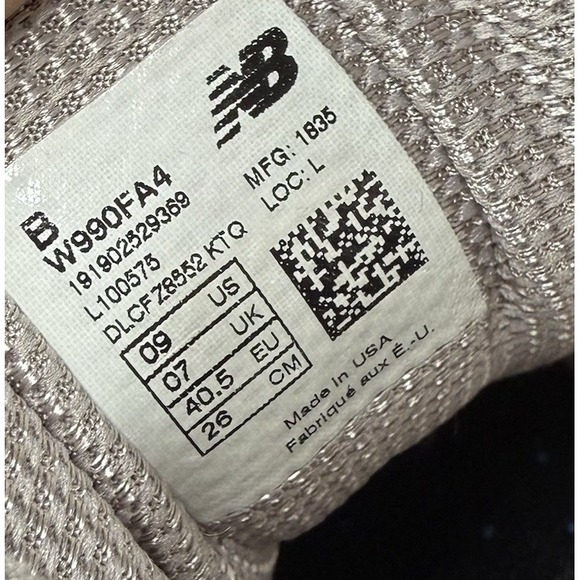 RARE New‎ Balance 990v4 Women's Size 9 Alabaster Suede Made In USA W990FA4 - Picture 10 of 10
